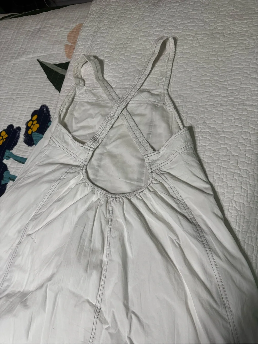 Free People backless Dress w pockets size L flowy accent stitching